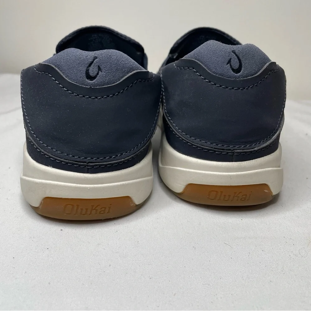 Olukai Men's Laeahi Kapa Slip On Shoe Size 7 Navy Blue Mesh Casual EUR 40